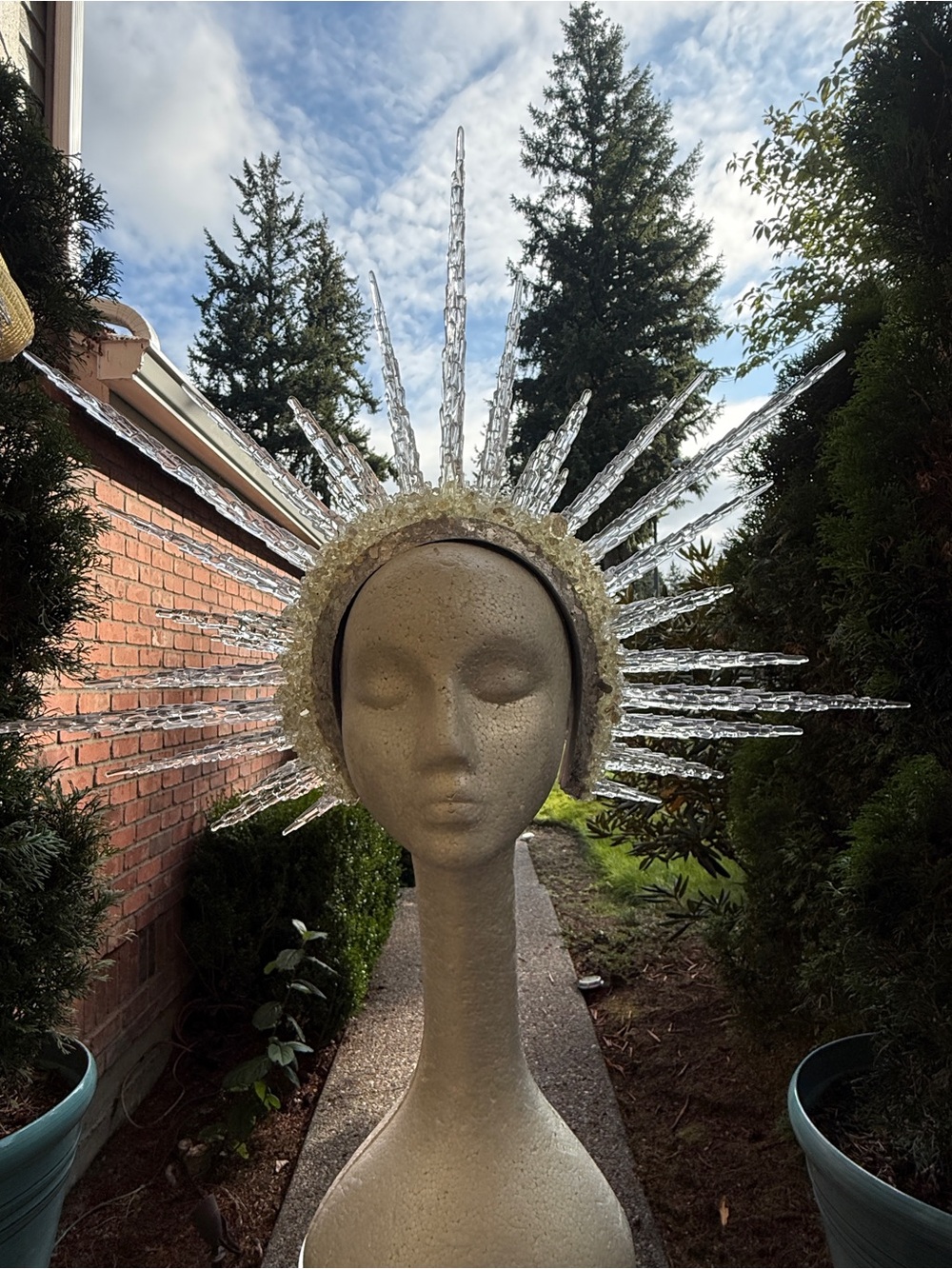 OOAK Handmade Crystal Ice Halo Headband Headpiece Crown - Size OS